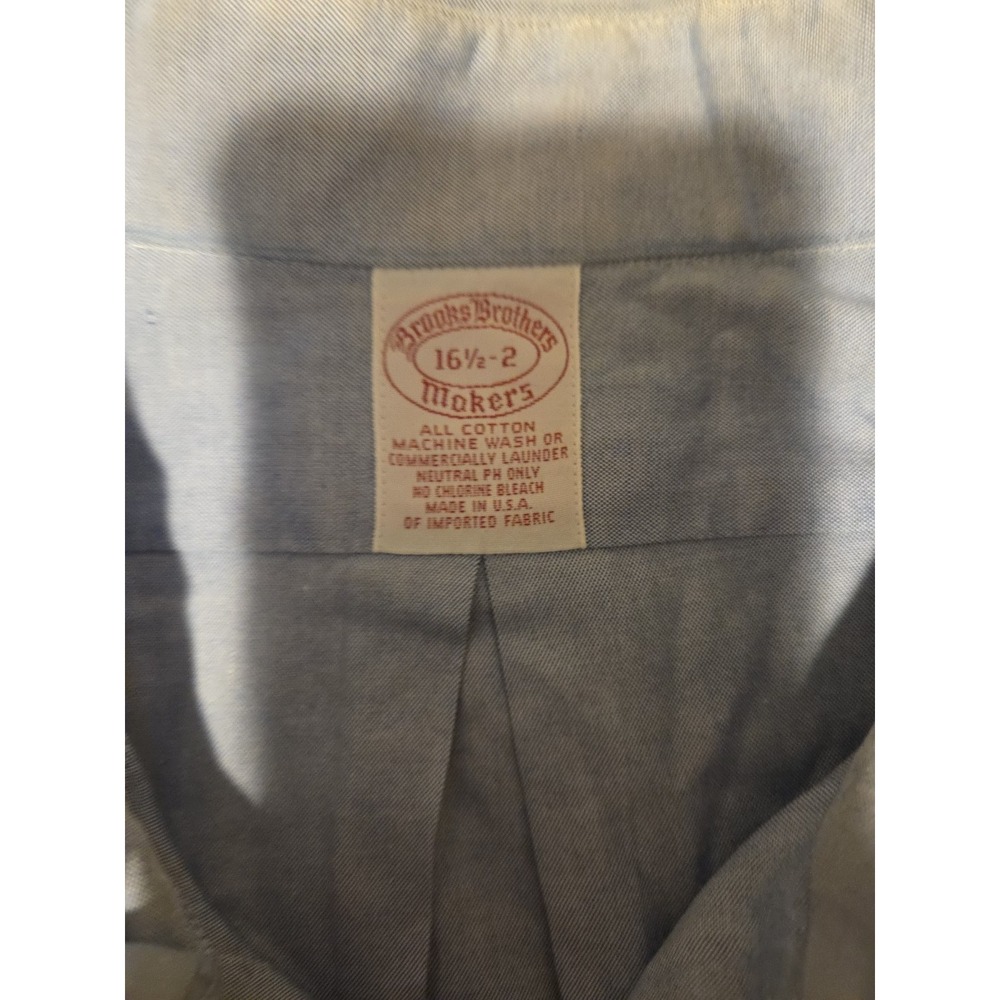 Brooks Brothers Dress Shirt Long Sleeve 16.5  Madison Button‎ Up Non Iron Blue - Picture 3 of 5